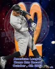 New York Yankee Lithograph print of Aaron Judge Home run Record # 62 2022
