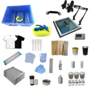 Full Set Screen Printing Press Materials Kit Start Hobby Consumable w/ Exposure
