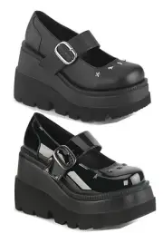 Pleaser Demonia SHAKER-23 4 1/2 Inch Wedge Platform Maryjane