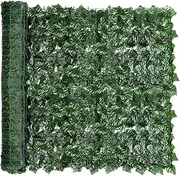 REOVE Artificial Ivy Privacy Fence Screen, Artificial Hedge Fence Green Leaf Ivy Screen Plant Wall Fake Grass Decorative Backdrop for Privacy Protection Home Balcony Garden(Two - 3m x 0.5m Rolls)
