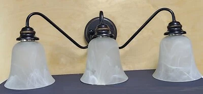Doraimi 1/3 Light Opal Glass Shade Wall Sconce Lighting Black,3 Light