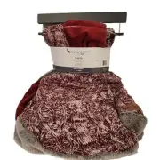 Koolaburra by UGG Carla Cable Knit Faux Fur Tree Skirt 54" Red Christmas NIP