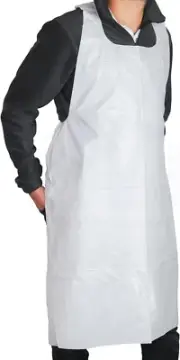 Disposable White Heavy Weight Plastic/Poly Apron 46 Inches X 28 Inches - 2 Mi...