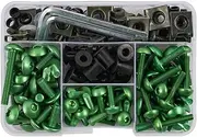 Motorcycle Fairing Bolt Kit 190pcs Bodywork Screws Fairing Bolts Kit for K&awasaki for Ninja 1000 for ZX1000 ABS 2015-2019 for Ninja 250R 300 400 500 600R 650 650R(Green)