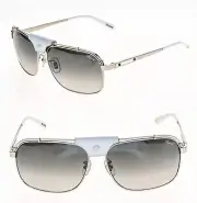 CHOPARD Navigator Silver White Leather Bridge Clip SCHA02S A02 Titanium Unisex