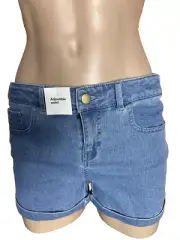 BNWT Girls Size 10 Anko Lovely Light Wash Blue Denim Shorts Adjustable Waist