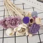 14Pcs Purple Cloth Flower Rattan Reed Sticks Aroma Diffuser Bathroom Fragrances