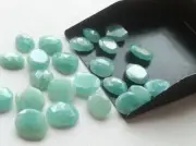 11-14mm Amazonite Rose Cut Cabochons, Seafoam Amazonite Rose Cut Cabochons
