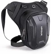 UROUK Motorcycle Drop Leg Bag for Men Women Tactical Thigh Bag with Leg Strap Waterproof Leg Pouch Bag Hard Shell for Travel Outdoor Motorbike Riding Black