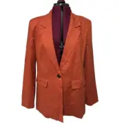 SANCTUARY Kora Linen Blend Blazer Structured Fully Lined Cool Clay NWT Medium