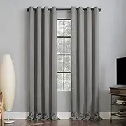 Sun Zero Nordic 2-Pack Theater Grade Extreme 100% Blackout Grommet Curtain Panel Pair, 52" x 108", Silver