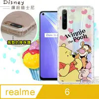 在飛比找PChome24h購物優惠-迪士尼授權正版 realme 6 繽紛空壓安全手機殼(維尼)