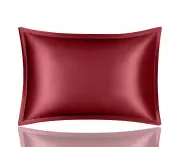 Anyhouz Pillowcase 50x90cm Wine Red Pure Real Silk For Comfortable And Relaxing Home Bed King Size