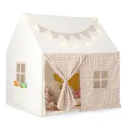 Costway Play Tent Large Playhouse Aged 3-8 w/Padded Mat & Star Lights Boys Girls Gift