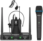 Audio AU200 Pro UHF 2 Channel Wireless Microphone System with Cordless Handheld