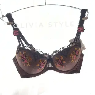 ＊Olivia＊//70D*32D// 18-eighteen 精品 法式古典蕾絲刺繡 性感美胸款胸罩 內衣*摩卡棕*