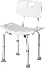 Nanchangby Shower Chair Seniors Adjustable Height Bath Stool Tool-Free Assembly Shower Seat for Bathtub Non-Slip Bathroom Safety Chair for Elderly Adults & Disabled