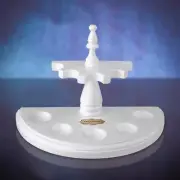 Handmade Wood Tobacco 5 Pipes Rack Stand Smoking Pipe Display Shelf Holder White