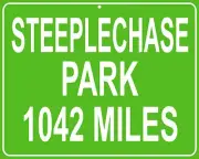 Steeplechase Park metal sign - miles from your house to the old Coney Island loc