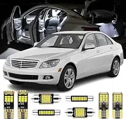 24 Pieces C-Class W204 S204 C204 LED Interior Light Kit for Mercedes Benz C-Class W204 S204 C204 Sedan Coupe Wagon 2008 2009 2010 2011 2012 2013 2014 Interior Bulb + License Plate Light, Install Tool