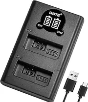 DSTE LP-E5 Battery USB Dual Quick Charger Compatible for Canon EOS 450D, 500D, 1000D, Kiss F, Kiss X2, Kiss X3, Rebel XS, Rebel XSi