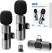 YRF Wireless Lavalier Microphone for iPhone - Android Computer, Mini Microphone for Live Streaming, Video Recording, Outdoor or Indoor Interviews, YouTube, TikTok, Vlog