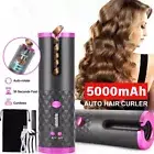 LCD Cordless Automatic Hair Curler Curling Iron Wireless Rotating Ceramic Waver