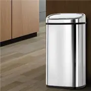 Devanti Stainless Steel Sensor Bin Rubbish Bins Motion Automatic 45L/50L/58L/68L 58L / Black