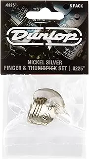 Jim Dunlop 33P.0225 Nickel Silver Finger and Thumbpick Player Pack (Pack of 5)
