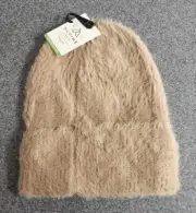 Alpine Design Women's Light Brown Fuzzy Rib Beanie - Size: One Size
