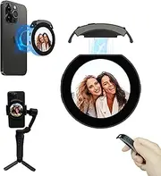 Vlog Selfie Monitor Screen, Magnetic Phone Vlog Selfie Monitor Screen Bluetooth Remote, Using Phone Rear Camera for Selfie Vlog Live Stream TikTok, Compatible with iPhone & Android, Aluminum