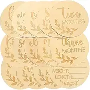 BESPORTBLE Milestone Markers 14pcs Wooden Monthly Milestone Cards Decorative Growth Cards Photography Unique