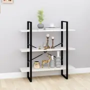 3-Tier Book Cabinet White 100x30x105 cm Solid Pine Wood vidaXL