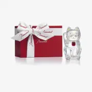 Baccarat Maneki Neko Lucky Fortune Figurine Red Octagon Crystal Official Purchas