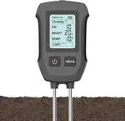 5 in 1 Digital Soil Tester Multi-Function Soil Meter,Multi-Function Soil Moisture, PH, Light, Fertility and Temperature Tester,3X AAA Battery-Powered LCD Display Easy-to-Use Soil Testing Tools