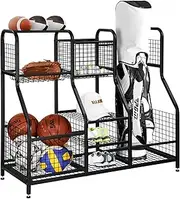 Large Golf Bag Ball Storage Rack Sports Gear Equipment Organiser for Basketball Football Home Gym Garage Shelves Holder Stand