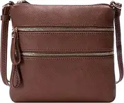 [Solene] Crossbody Purse Bag Functional Multi Pocket Double Zipper Purse Adjustable Strap