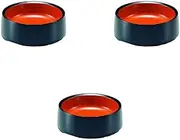 Set of 3 D.X5 Milko Buckwheat Noodles, Black Brush Meuchi Vermilion, Condiment Dishes