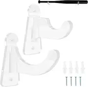 Ranjaner 2PCS Baseball Bat Display Case Holder with Screws and Expansion Tubes, Wall Mount Acrylic Baseball Bat Horizontal Rack for Memorabilia Collectible, Fits to 2-5/8 inch Barrel(Transparent)