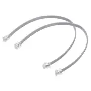 2 Pack Telephone Cord 1ft Phone Cable 6P6C with RJ12 Plug, Grey