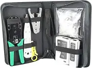 CAT6 CAT5 Network Cable Kit - Tester Crimper Stripper Cutter 8P8C RJ45 Fittings