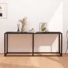 vidaXL Console Table Black Marble 180x35x75.5cm Tempered Glass HEE