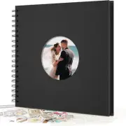 Small Scrapbook 8X8 Inch, DIY Scrap Book Photo Albums 40 Pages Blank Black Thick
