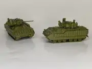 2 Pack - HO Scale - Bradley M2 Tank - Olive Green 1:87 Scale Mini Model Army