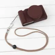 for SONY ZV-1 zv1 Vlog camera bag Camera soft case Silicone soft shell Portable Neck hanging Prevent scratches Anti-fall cute Chocolate