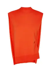 A.W.A.K.E Mode Red Stretch-knit Sleeveless Cardigan - L L