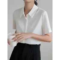 在飛比找ETMall東森購物網優惠-短袖職業夏季雪紡教師面試白襯衫