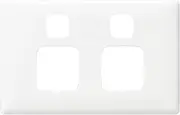 HPM Linea 2 Gang Double Powerpoint Horizontal Coverplate, White