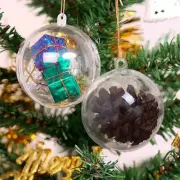 Christmas Ball Party Decors Plastic,Clear,Flat Bauble Photo DIY Ornament Supply