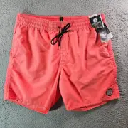 NWT Volcom Board Shorts Swim Trunks Men XL No Liner Orange